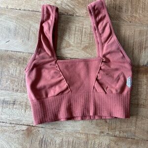 Free People Dusty Rose Ribbed Seamless Bralette